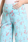 Zivame Maternity Venus Dreams Knit Poly Loungewear Bottom - Aruba Blue — thumbnail 5